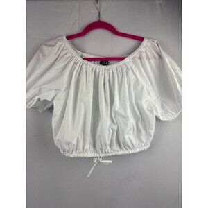J.Crew Womens White Off-Shoulder Cotton Blouse XS